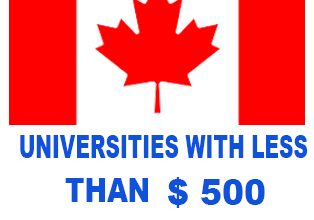 Canadian universities with less than $500 initial deposit
